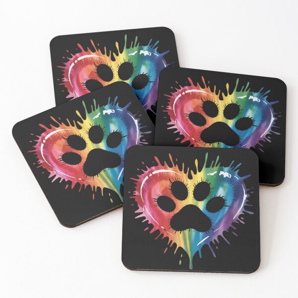 Item preview, Rainbow Pawprint - dog paw print design with colorful heart  designed and sold by InspiredFoul.