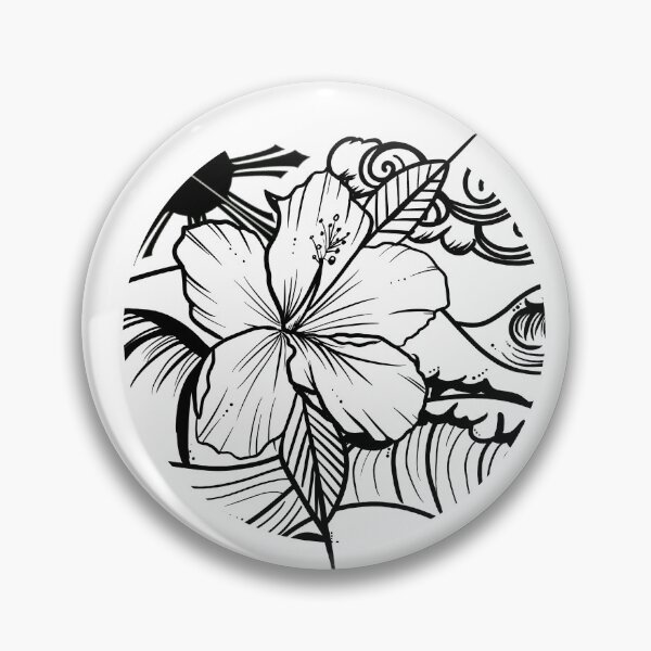 Item preview, Hibiscus black and white designed and sold by Isurflikeagirl.