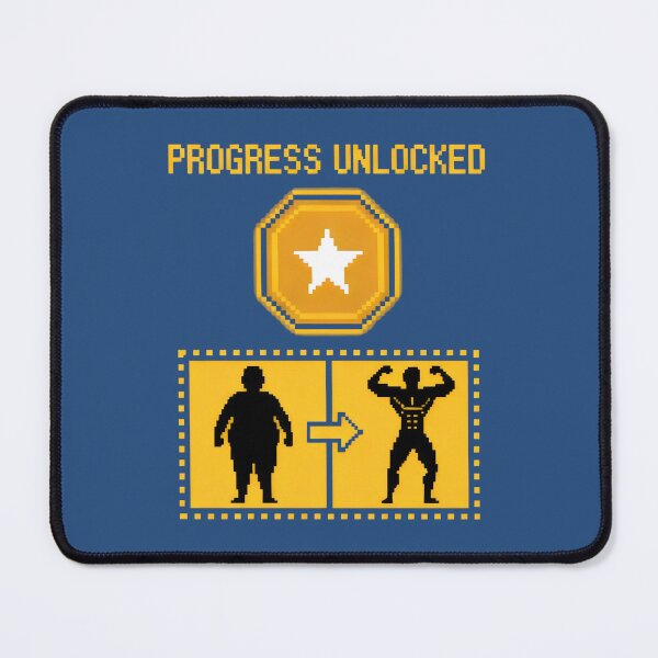 Item preview, Progress Unlocked Pixel Art Fitness Transformation Motivation Design designed and sold by SplashTastic.