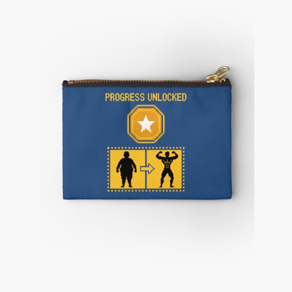 Item preview, Progress Unlocked Pixel Art Fitness Transformation Motivation Design designed and sold by SplashTastic.