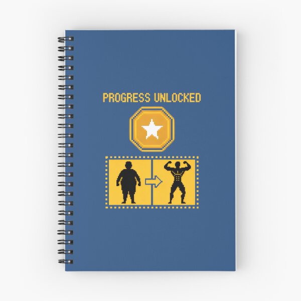 Item preview, Progress Unlocked Pixel Art Fitness Transformation Motivation Design designed and sold by SplashTastic.
