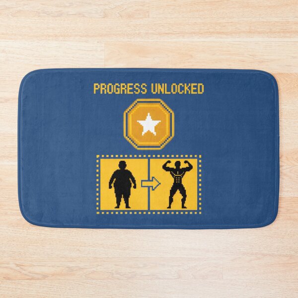 Item preview, Progress Unlocked Pixel Art Fitness Transformation Motivation Design designed and sold by SplashTastic.