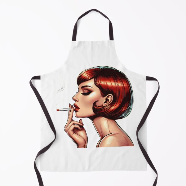Item preview, Stylish Redhead Woman Smoking in Retro Pop Art Style. designed and sold by Spark2Seduction.