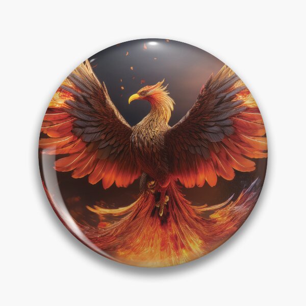 Item preview, Flaming Phoenix with Burning Wings – Dynamic Fantasy Firebird Illustration designed and sold by MDKey DESIGN.