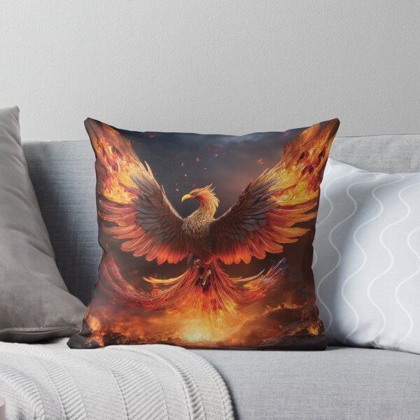 Item preview, Flaming Phoenix with Burning Wings – Dynamic Fantasy Firebird Illustration designed and sold by MDKey DESIGN.