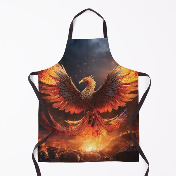 Item preview, Flaming Phoenix with Burning Wings – Dynamic Fantasy Firebird Illustration designed and sold by MDKey DESIGN.