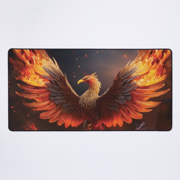 Item preview, Flaming Phoenix with Burning Wings – Dynamic Fantasy Firebird Illustration designed and sold by MDKey DESIGN.