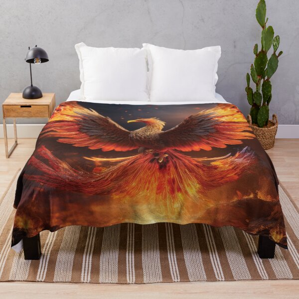 Item preview, Flaming Phoenix with Burning Wings – Dynamic Fantasy Firebird Illustration designed and sold by MDKey DESIGN.