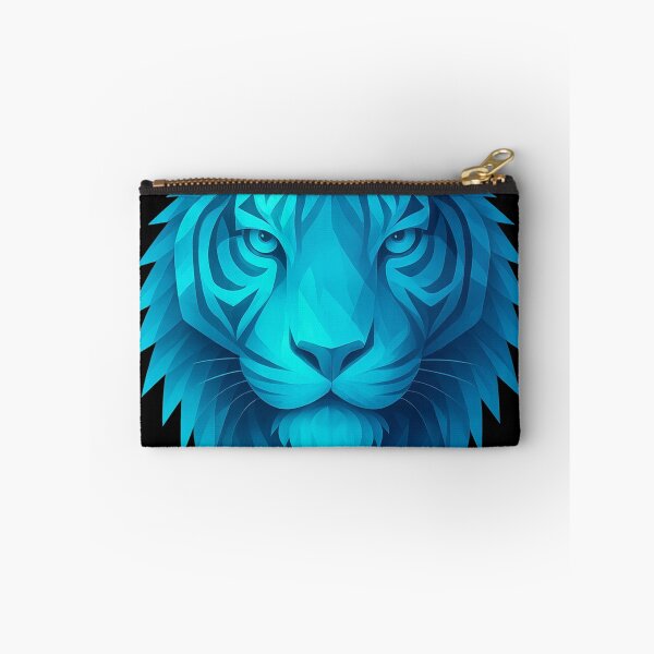 Item preview, Neon Crystal Tiger Head | Blue Geometric Tiger Art | Cyberpunk Animal Design | Glow Tiger Wall Art designed and sold by GoldenDreamGallery.