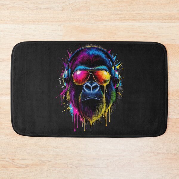 Item preview, Neon Gorilla – Funk Bass Mode | Futuristic Neon Gorilla Art with Headphones | Premium Design designed and sold by ColorSplash123.