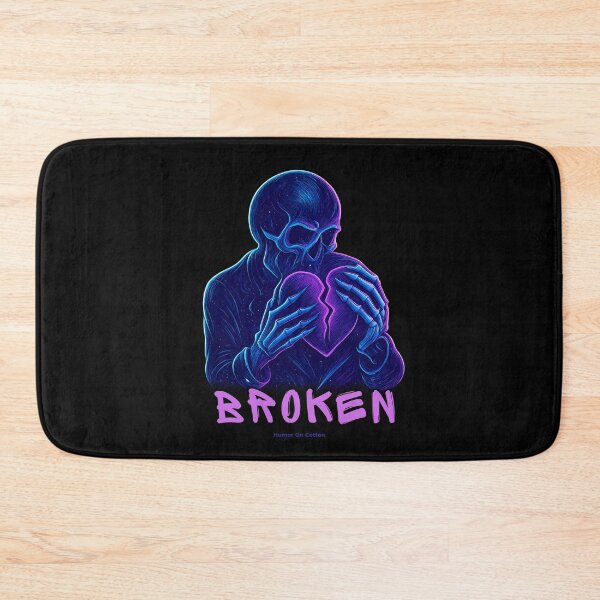 Item preview, BROKEN HEART Neon Skull Sad Aesthetic Emotional Graphic designed and sold by HUMORONCOTTON.