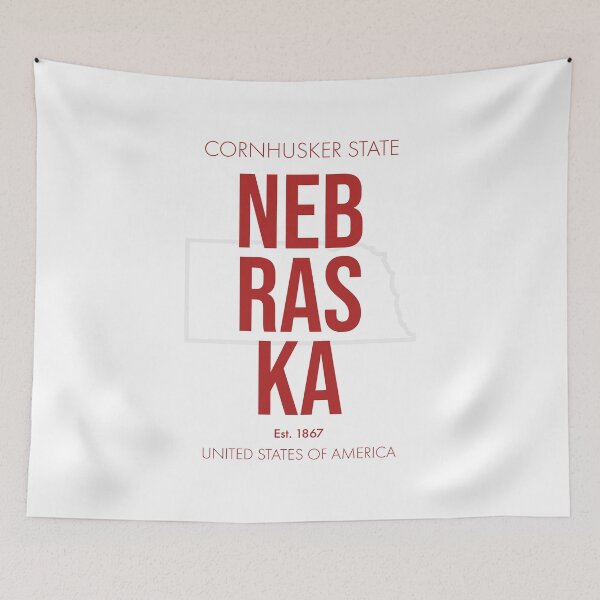 Item preview, NEBRASKA TRAVEL ART – Modern Typographic Travel Design designed and sold by MarkedArtPrints.