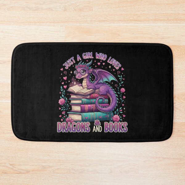 Item preview, Just a Girl Who Loves Dragons and Books designed and sold by JustCrafted.