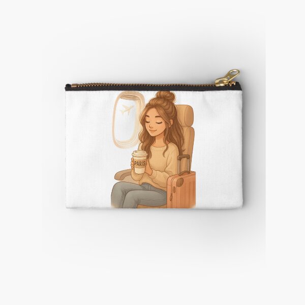 Item preview, Cozy Airplane Coffee Travel Girl Illustration designed and sold by Nestify-MN.