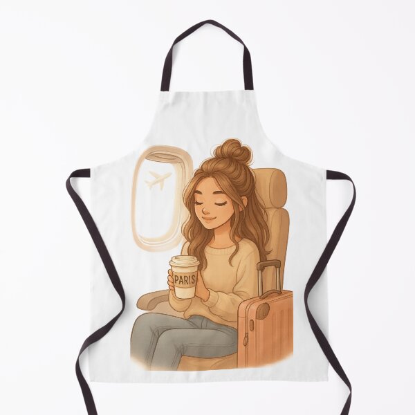 Artikelvorschau, Cozy Airplane Coffee Travel Girl Illustration entworfen und verkauft von Nestify-MN.