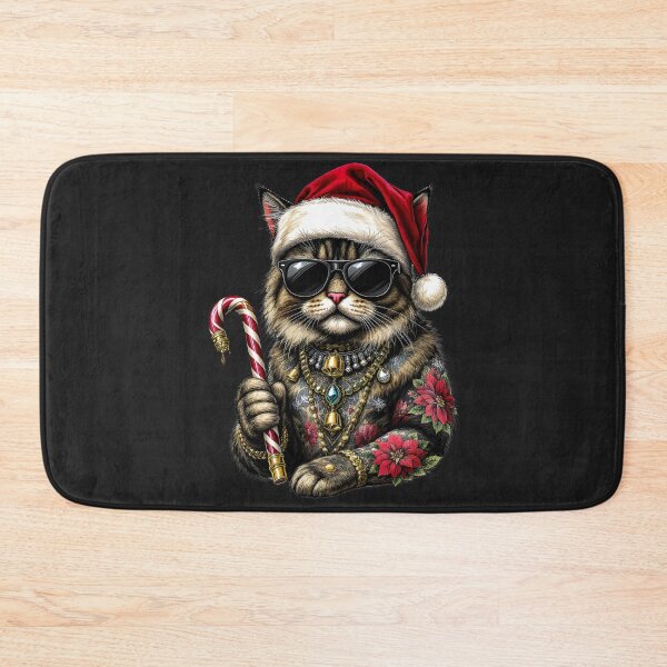 Item preview, Ultra-Premium Christmas Cat Emperor | Luxurious Cat with Christmas Tattoos & Candy Cane designed and sold by ColorSplash123.