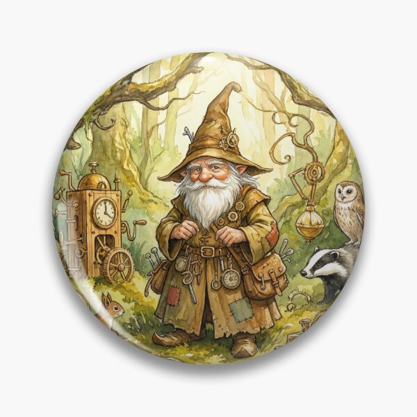 Item preview, Fantasy Halfling Gnome Wizard illustration designed and sold by Vintage Designs +.