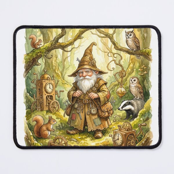 Item preview, Fantasy Halfling Gnome Wizard illustration designed and sold by Vintage Designs +.