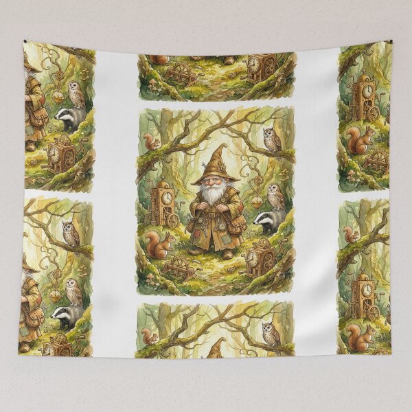 Item preview, Fantasy Halfling Gnome Wizard illustration designed and sold by Vintage Designs +.