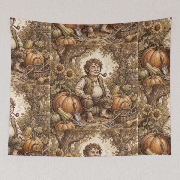 Item preview, Fantasy Halfling Gardener illustration designed and sold by Vintage Designs +.