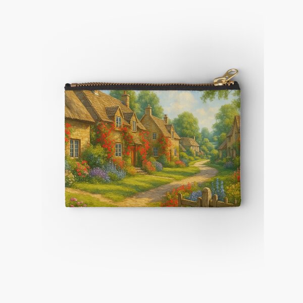 Item preview, Charming Cottage Lane in Full Summer Bloom designed and sold by ArtComixHaven.