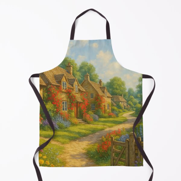 Item preview, Charming Cottage Lane in Full Summer Bloom designed and sold by ArtComixHaven.