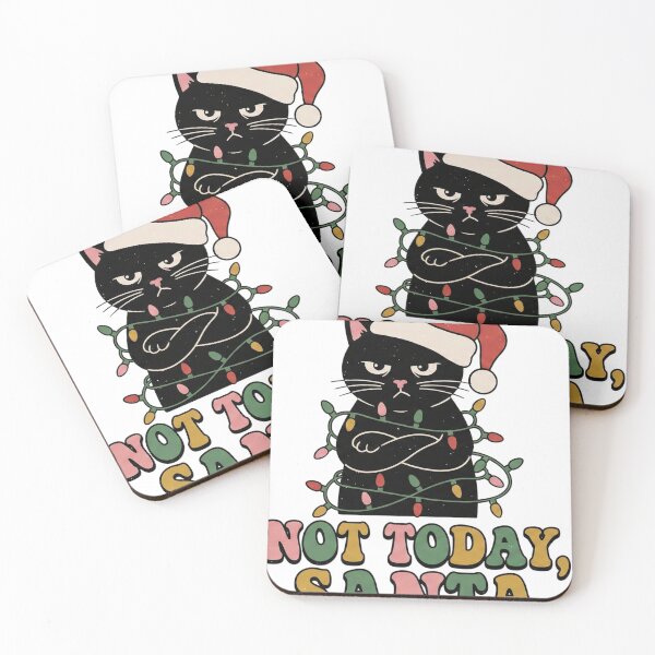 Item preview, Funny Anti-Christmas Black Cat Retro Holiday designed and sold by shellymope.