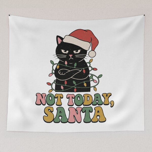 Item preview, Funny Anti-Christmas Black Cat Retro Holiday designed and sold by shellymope.