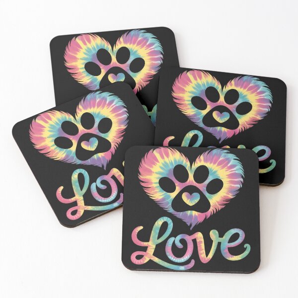 Item preview, Tie Dye Love Dog Paw Print Animal Paw Dog Lover 4  designed and sold by InspiredFoul.