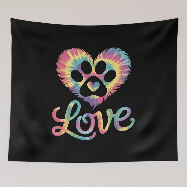 Item preview, Tie Dye Love Dog Paw Print Animal Paw Dog Lover 4  designed and sold by InspiredFoul.