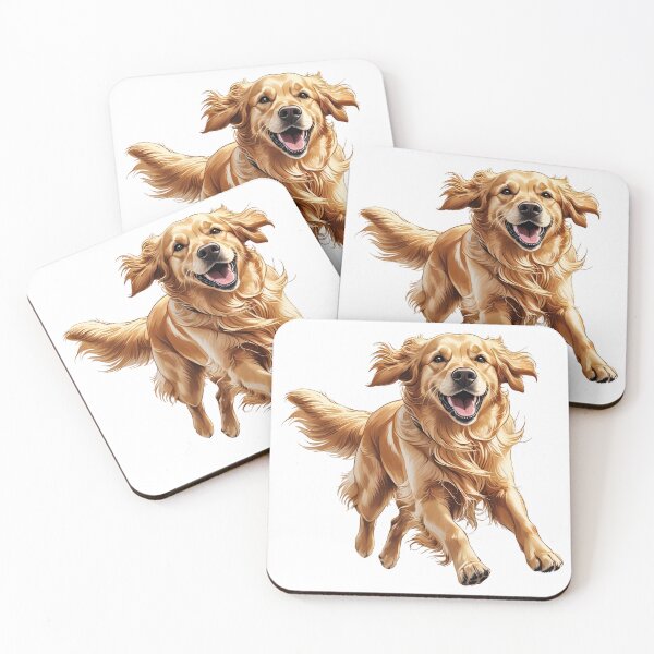 Item preview, Golden Retriever Running Design Happy Smiling Dog Runs Illustration designed and sold by bestggraphico.