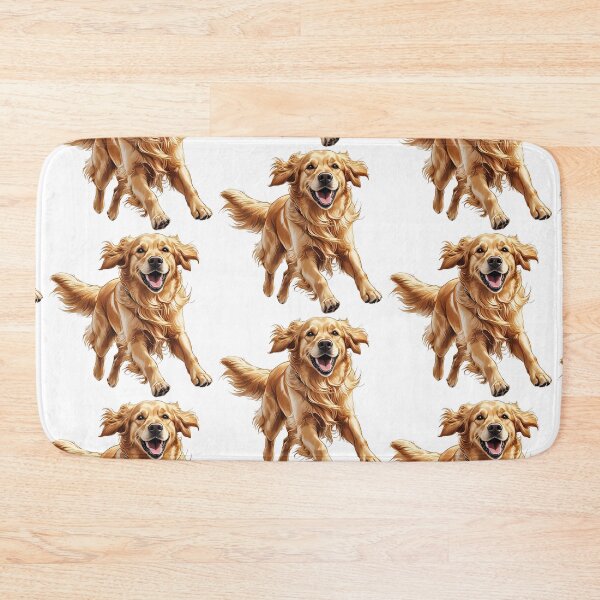 Item preview, Golden Retriever Running Design Happy Smiling Dog Runs Illustration designed and sold by bestggraphico.