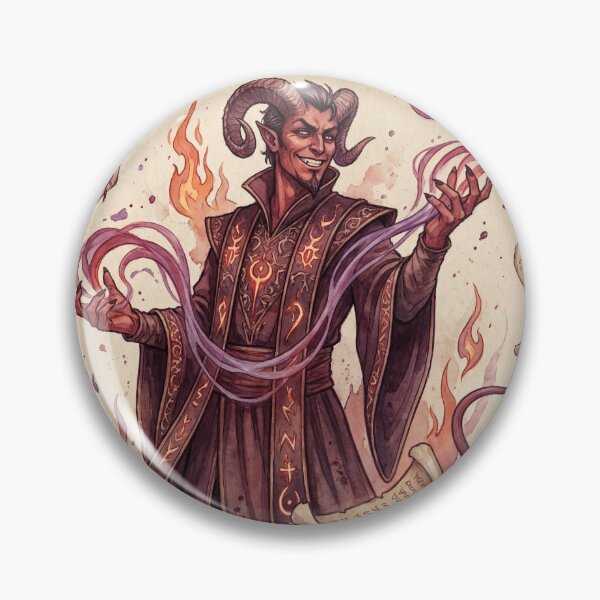 Item preview, Infernal Demonic Warlock fantasy character illustration art designed and sold by Vintage Designs +.
