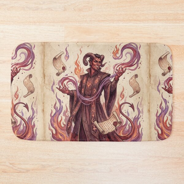 Item preview, Infernal Demonic Warlock fantasy character illustration art designed and sold by Vintage Designs +.