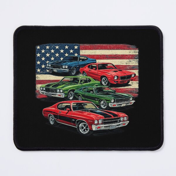 Item preview, American Flag Classic Muscle Cars Vintage Artwork designed and sold by haitrieuic96.