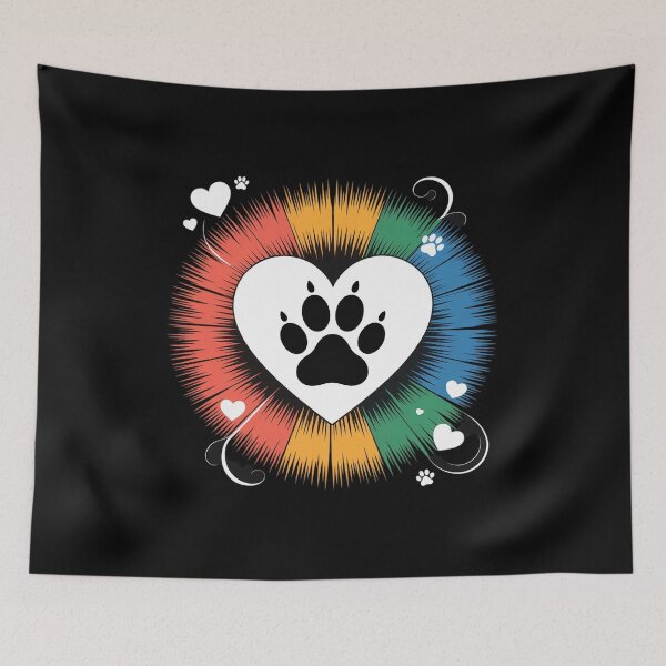 Item preview, Tie Dye Love Dog Paw Print Heart Animal Lover 3  designed and sold by InspiredFoul.