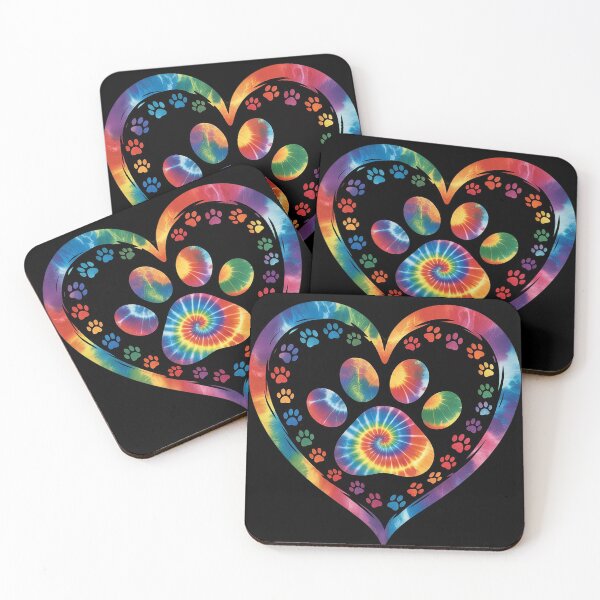 Item preview, Tie Dye Love Dog Paw Print Heart Animal Lover 5  designed and sold by InspiredFoul.