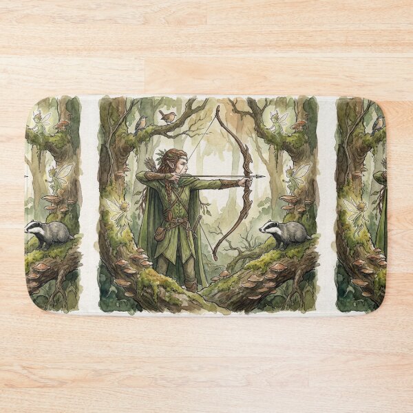 Item preview, Elven archer fantasy artwork illustration designed and sold by Vintage Designs +.