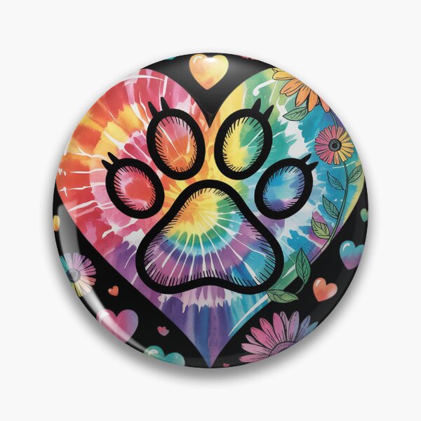 Item preview, Tie Dye Love Dog Paw Print Heart Animal Lover 15  designed and sold by InspiredFoul.