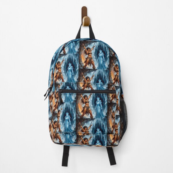 Item preview, Barbarian Woman captured by an evil Ice Queen illustration fantasy art style designed and sold by Vintage Designs +.