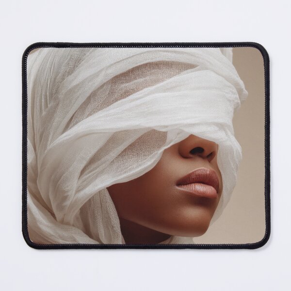 Item preview, Woman wearing a white head scarf designed and sold by anytka.