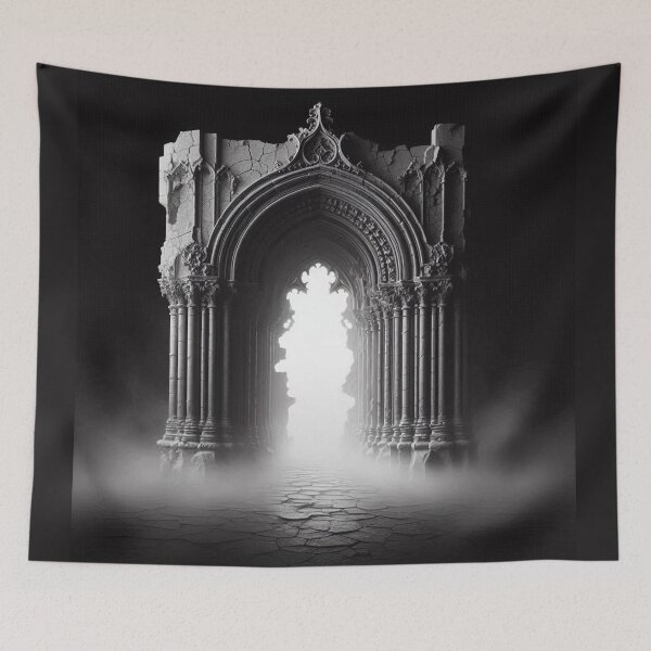 Item preview, Gothic Portal in Black & White – Dark Fine Art Architecture designed and sold by Roberta Calabrese.