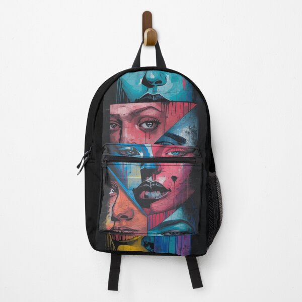 Item preview, Colorful Street Art Faces – Modern Pop Art Portrait Collage designed and sold by PLUSHIWORLDtm.