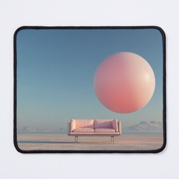 Item preview, Floating pink sphere above a couch designed and sold by anytka.