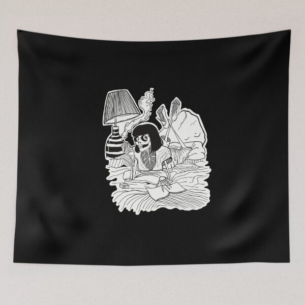 Item preview, Pulp fiction Skeleton Femme in a Noir Bedroom designed and sold by Louisdambaya.