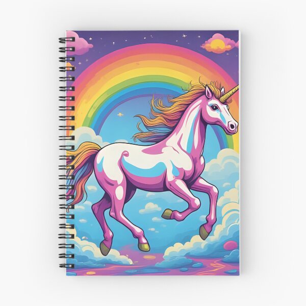Item preview, Rainbow Unicorn Running in the Clouds Whimsical Horse Flying designed and sold by bestggraphico.