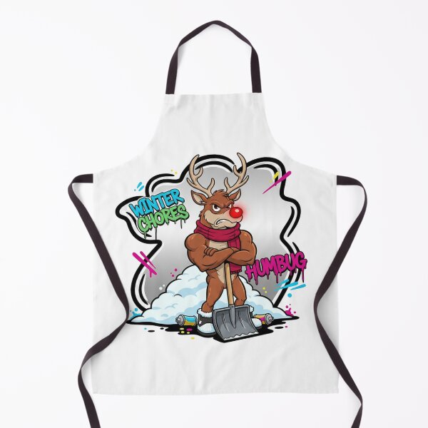 Item preview, Grumpy Reindeer Shoveling Snow – Winter Chores Humbug Comic Art designed and sold by MiszungART.