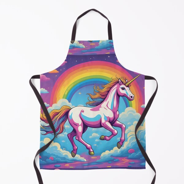 Item preview, Rainbow Unicorn Running in the Clouds Whimsical Horse Flying designed and sold by bestggraphico.