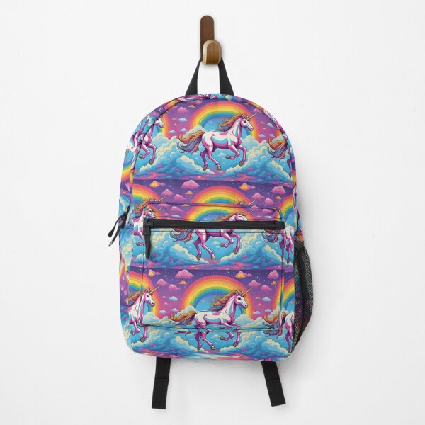 Item preview, Rainbow Unicorn Running in the Clouds Whimsical Horse Flying designed and sold by bestggraphico.