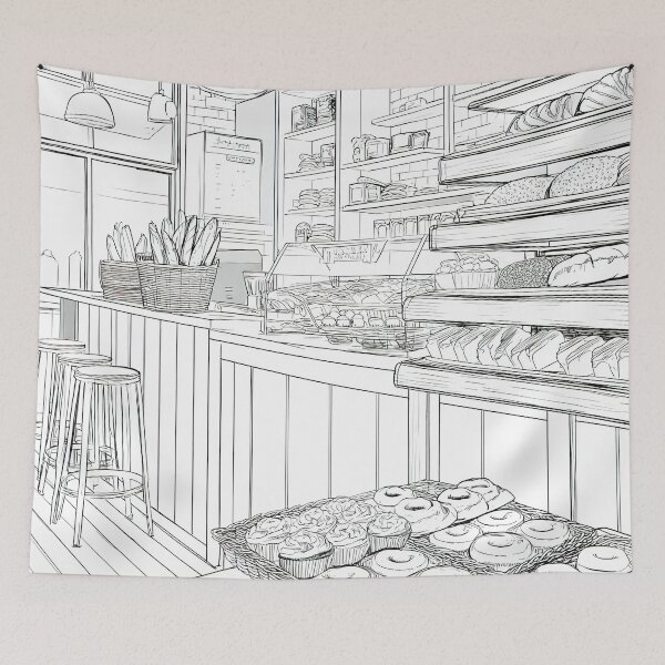 Item preview, Sweet Temptation Bakery Drawing designed and sold by Venon28.